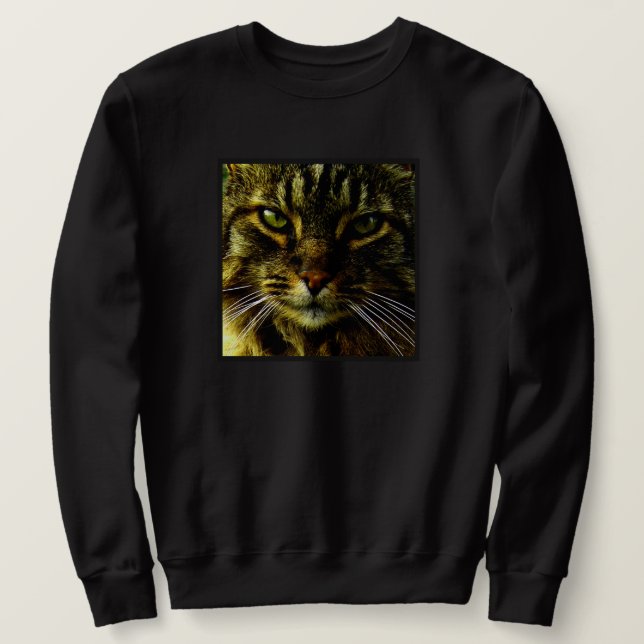 Cat Hypnotising Look Photo Sweatshirt (Design Front)