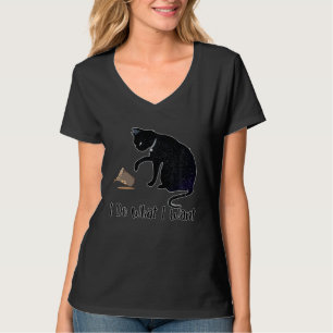 Cat I Do What I Want Black Cat Coffee Cup T-Shirt