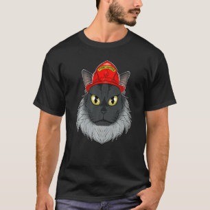 Cat I Fireman Cat I Firefighter Maine Coon Cat T-Shirt