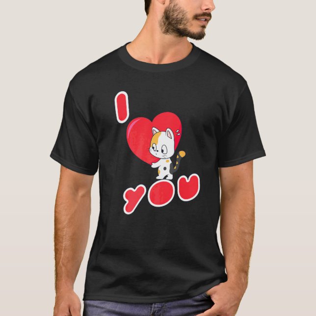 Cat I Love You Kitten T-Shirt (Front)
