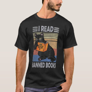 Cat I Read Banned Books Bookworms Loves Reading Bo T-Shirt