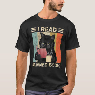 Cat I Read Banned Books  Bookworms Reading Book 1 T-Shirt