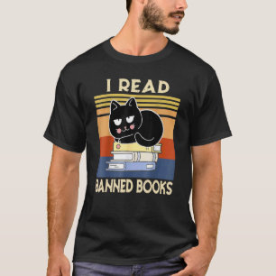 Cat I Read Banned Books Bookworms Reading Book 3 T-Shirt
