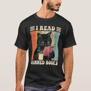 Cat I Read Banned Books  Bookworms Reading Book 3 T-Shirt