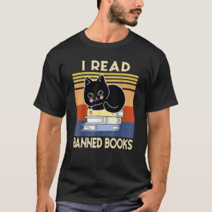 Cat I Read Banned Books Bookworms Reading Book 5 T-Shirt