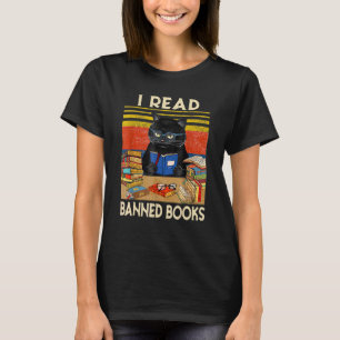 Cat I Read Banned Books Bookworms Reading Book 6 T-Shirt