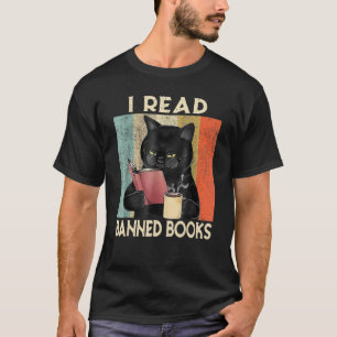 Cat I Read Banned Books   Bookworms Reading Book T-Shirt