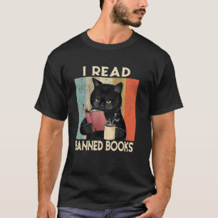 Cat I Read Banned Books Funny Bookworms Loves Read T-Shirt