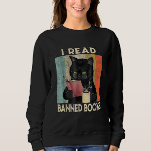 Cat I Read Banned Books men Bookworms Reading Book Sweatshirt