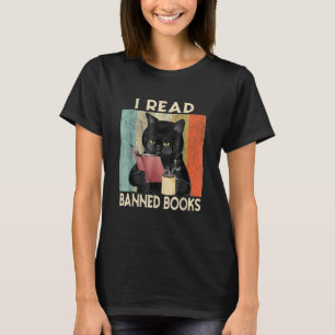 Cat I Read Banned Books men Bookworms Reading Book T-Shirt