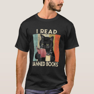 Cat I Read Banned Books men Bookworms Reading Book T-Shirt