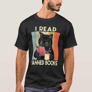 Cat I Read Banned Books Week  Bookworms Reading Bo T-Shirt