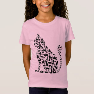 Cat Icons Illustration Black and White Design T-Sh T-Shirt