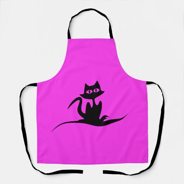 Cat Illustration Apron (Front)