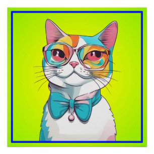 Cat Illustration Clipart  Poster