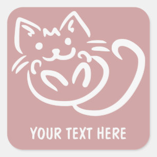 Cat Illustration custom colour stickers
