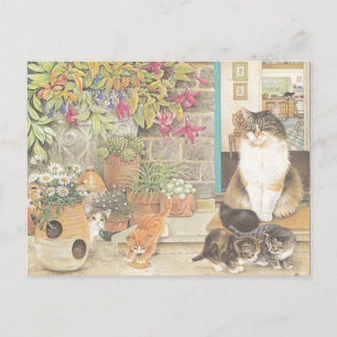 Cat Illustration Postcard