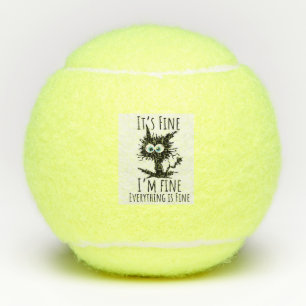 cat i'm fine tennis balls