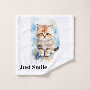 Cat Image Humour Text Name Bath Towel Set