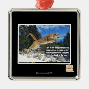 Cat image metal tree decoration