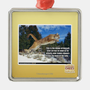 Cat image metal tree decoration