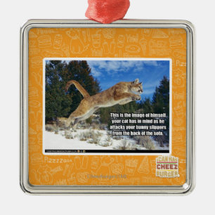 Cat image metal tree decoration