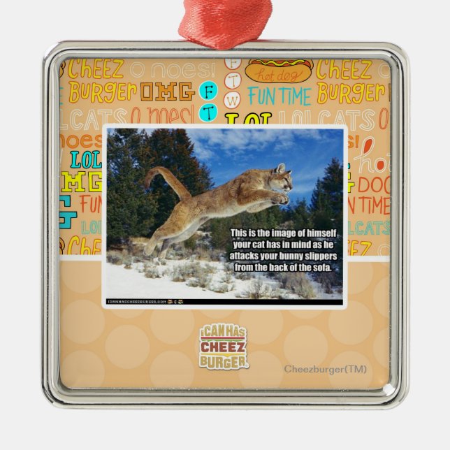 Cat image metal tree decoration (Front)