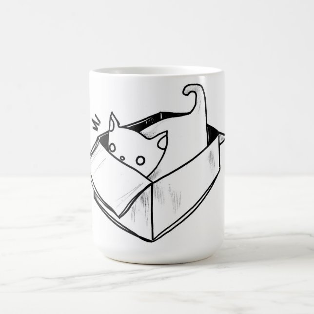 cat in a box coffee mug (Center)