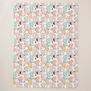 Cat in a cup pattern design 01 w sherpa blanket