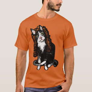 Cat in a curly brown wig T-Shirt