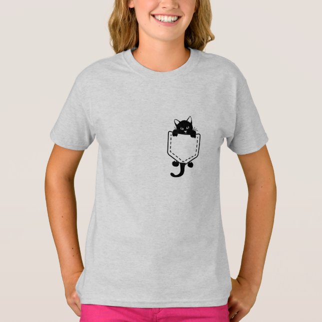 Cat in a pocket T-Shirt (Front)