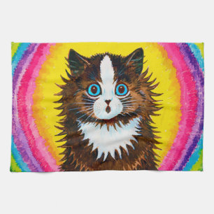 Cat in a Rainbow, Louis Wain Tea Towel