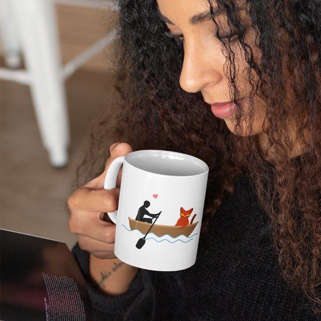 Cat In A Row Boat Coffee Mug (Creator Uploaded)