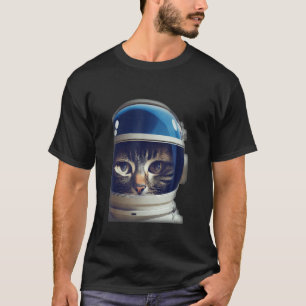 Cat In A Spacesuit With A Glass Helmet Floating In T-Shirt