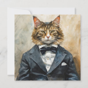 Cat in a Suit Invitation