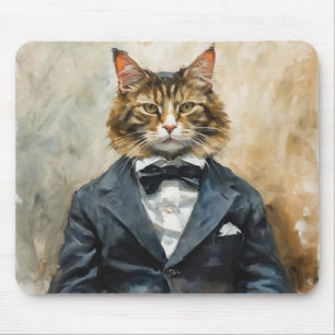 Cat in a Suit Mouse Pad
