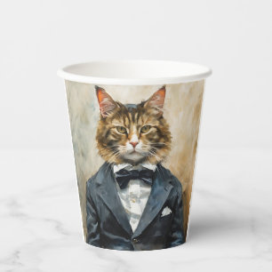 Cat in a Suit Paper Cups