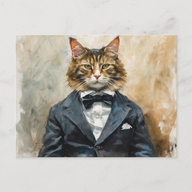 Cat in a Suit Postcard (Front)