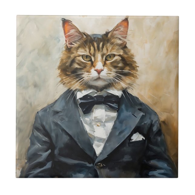 Cat in a Suit Tile (Front)
