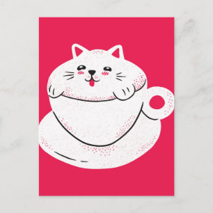 Cat in a Teacup Postcard