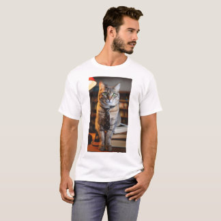 Cat in a tie T-shirt