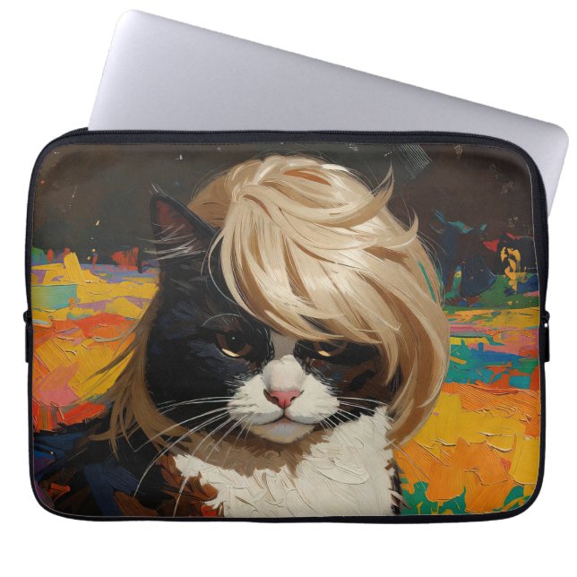 Cat In A Wig (#2) Laptop Sleeve (Front)