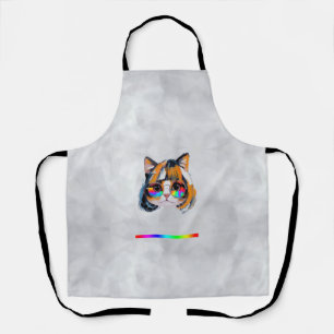 Cat in a Wig + Sunglasses (Painting #2) Apron