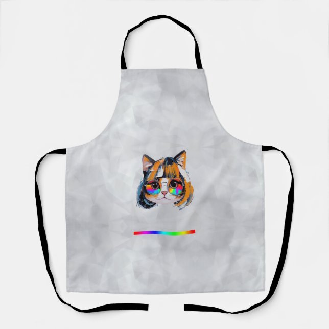 Cat in a Wig + Sunglasses (Painting #2) Apron (Front)