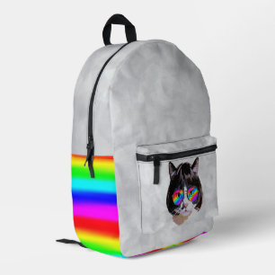 Cat in a Wig + Sunglasses (Painting #8 + RGB) Printed Backpack