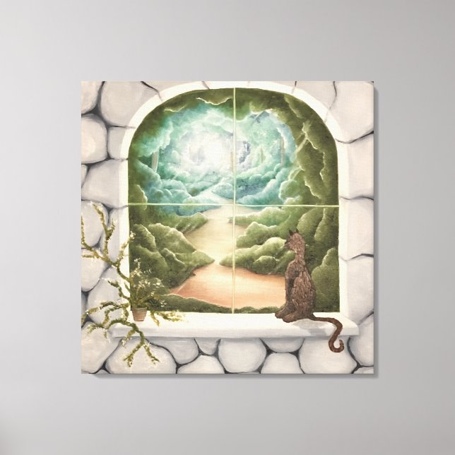 Cat in a Window Canvas Print (Front)