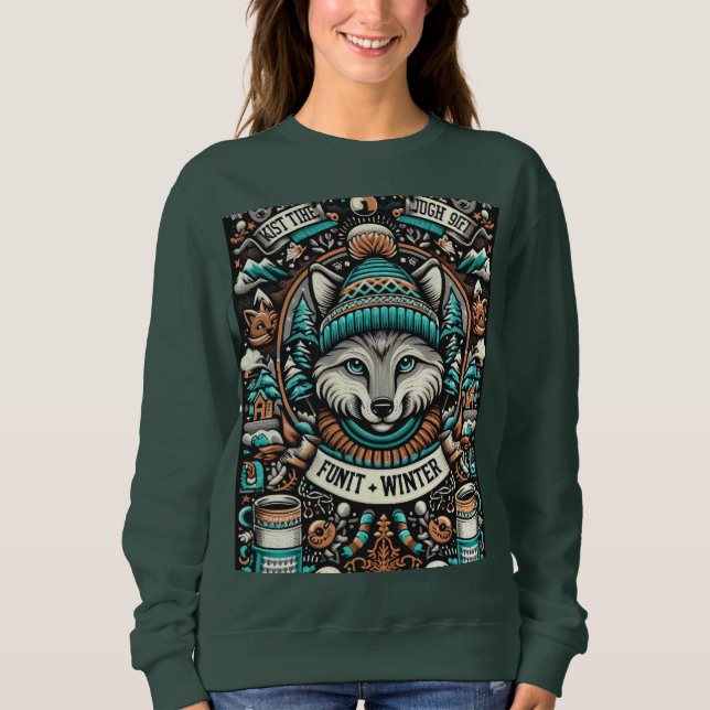 Cat in a Winter Hat Sweatshirt (Front)