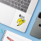 Cat in banana (Laptop w/ iPhone)