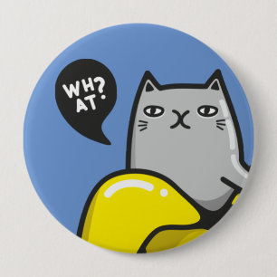 Cat in banana 10 cm round badge