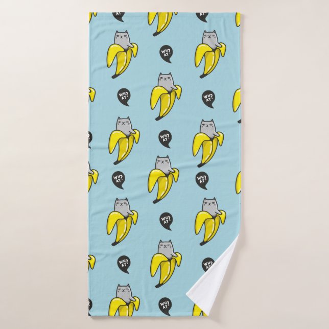 Cat in banana bath towel (Bath Towel)